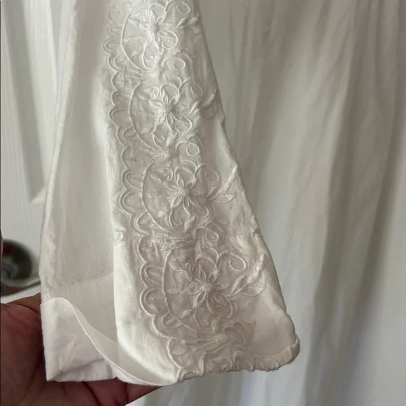 ALEXANDER DEL ROSSA White Cotton Nightgown - Picture 4 of 10